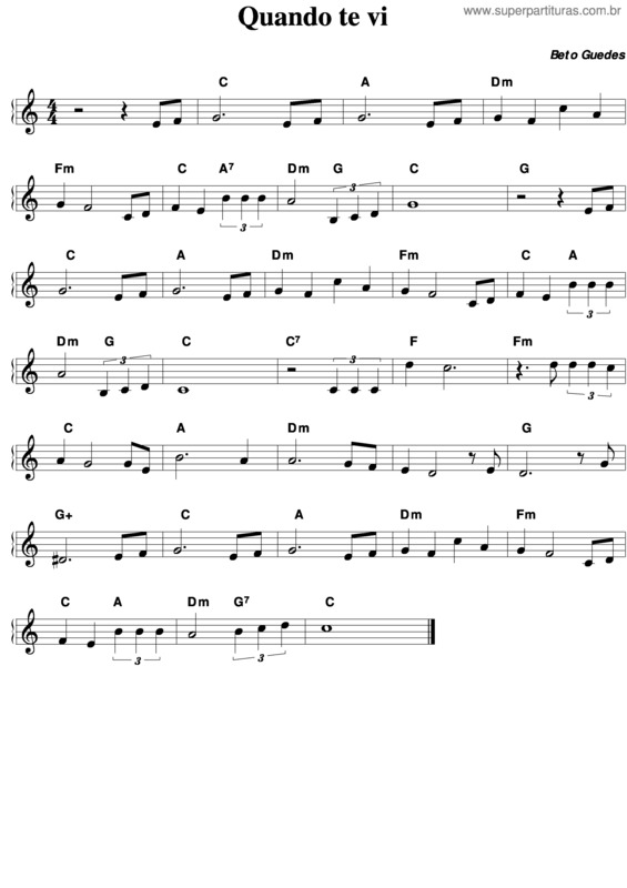 Partitura da música Quando Te Vi v.3