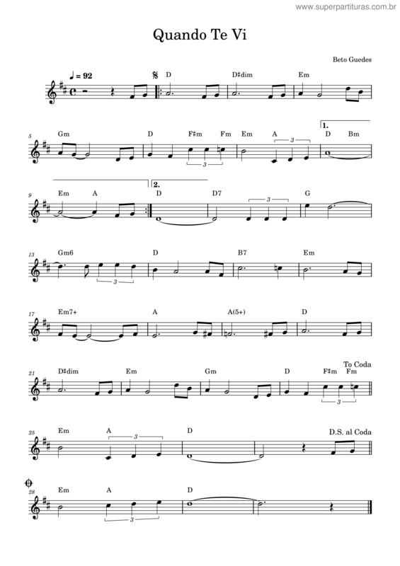 Partitura da música Quando Te Vi v.5