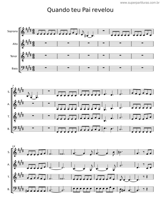 Partitura da música Quando Teu Pai Revelou v.2