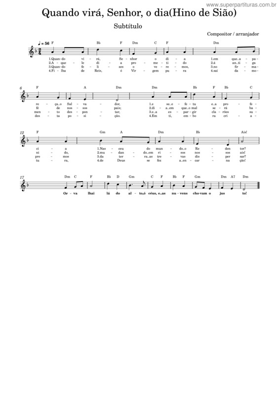 Partitura da música Quando Virá, Senhor, O Dia v.2