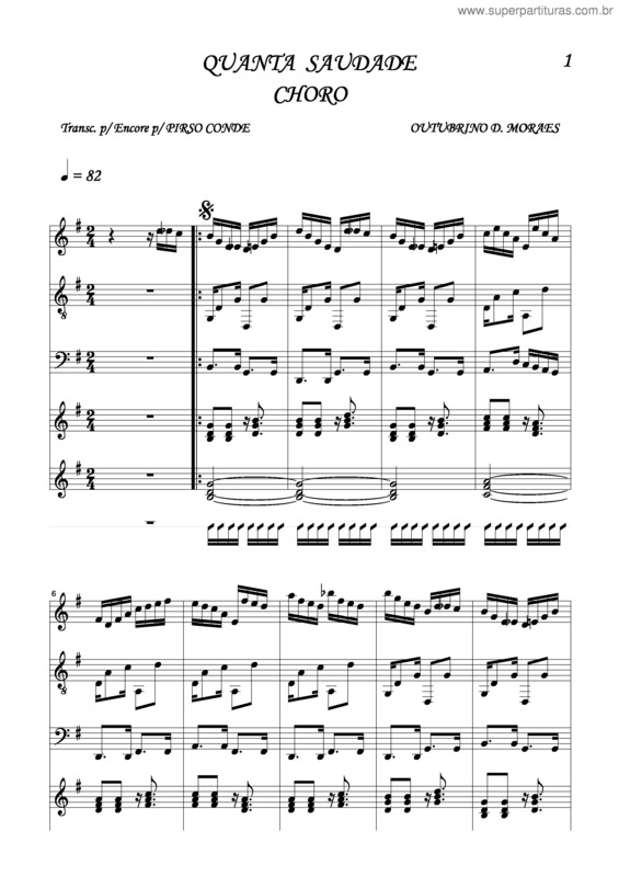 Partitura da música Quanta Saudade v.4