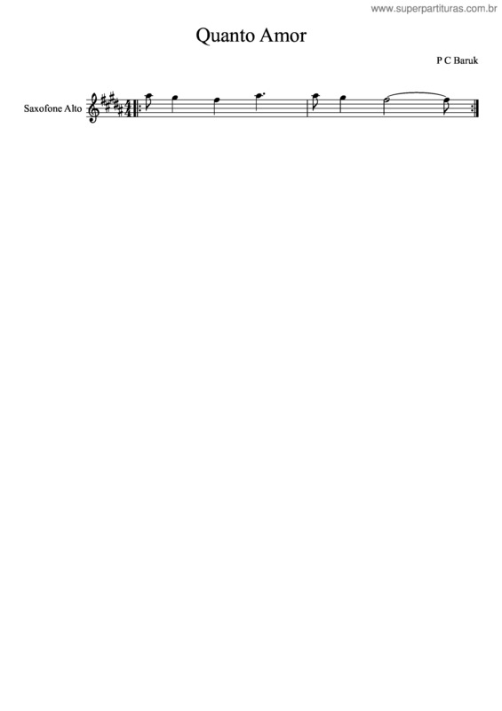 Partitura da música Quanto Amor v.2