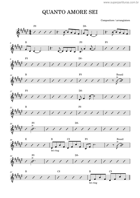 Partitura da música Quanto Amore Sei v.3