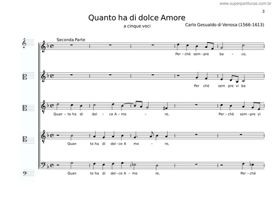 Partitura da música Quanto Ha Di Dolce Amore