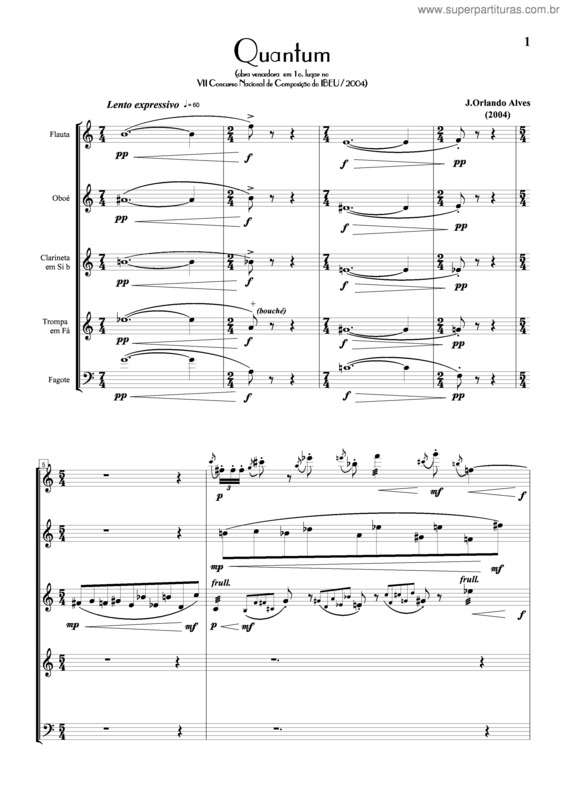 Partitura da música Quantum