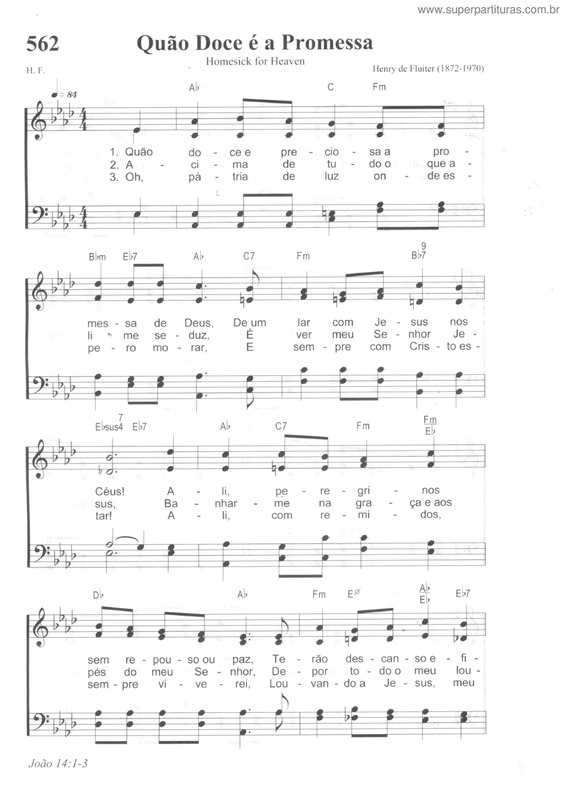 Partitura da música Quão Doce É A Promessa