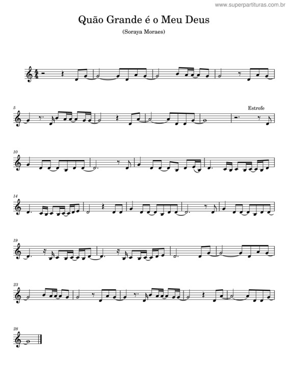 Partitura da música Quão Grande É O Meu Deus – Soraya Moraes