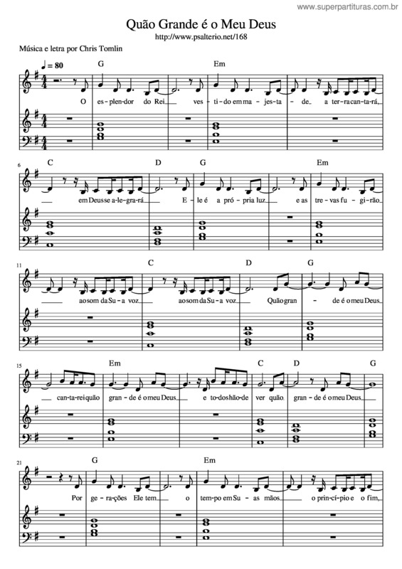 Partitura da música Quão Grande É O Meu Deus v.25