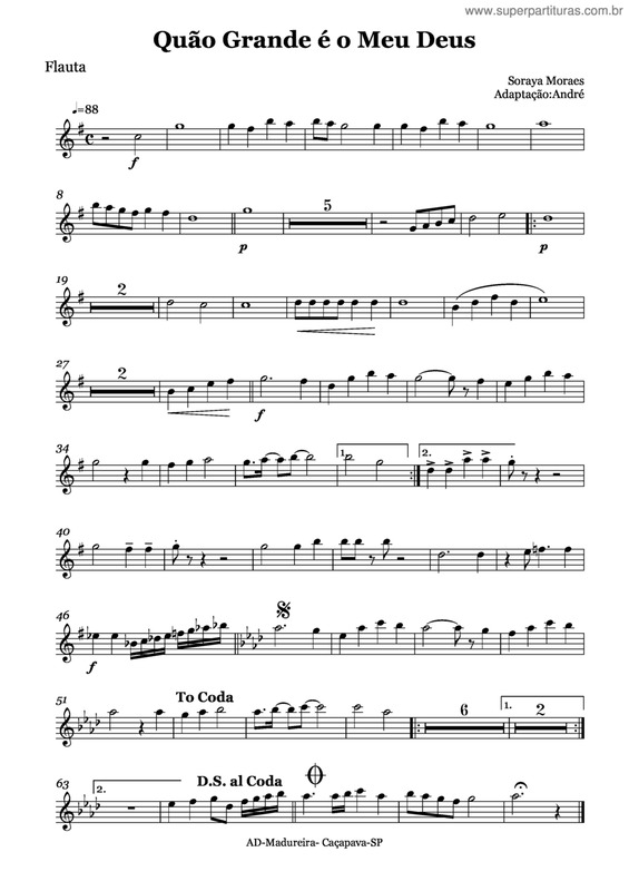 Partitura da música Quão Grande é o Meu Deus v.8