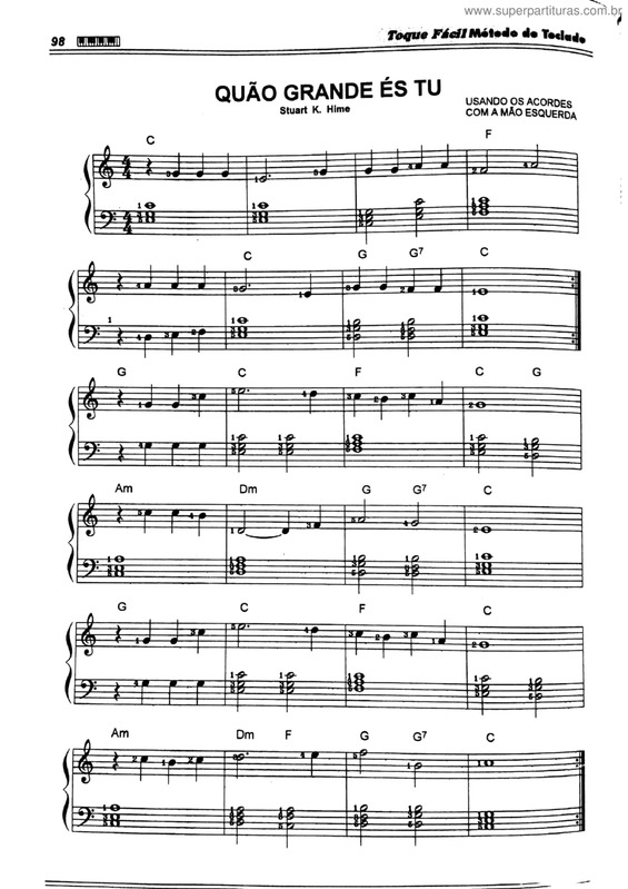 Partitura da música Quão Grande És Tu v.10