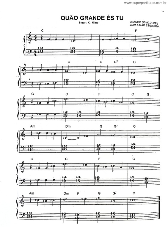 Partitura da música Quão Grande És Tu v.12