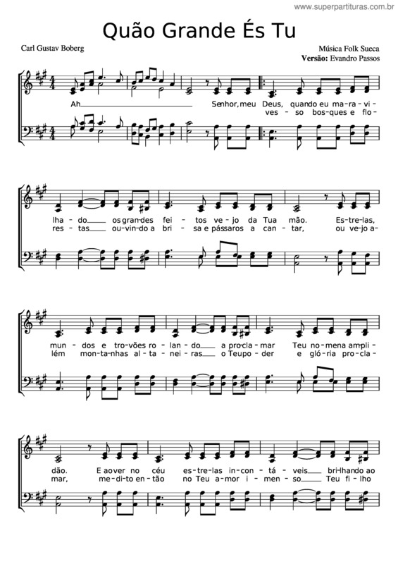 Partitura da música Quão Grande És Tu v.16