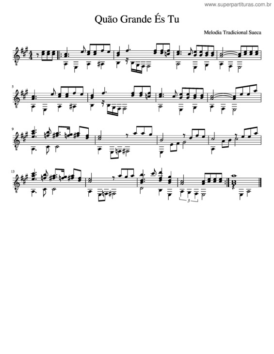 Partitura da música Quão Grande És Tu v.18