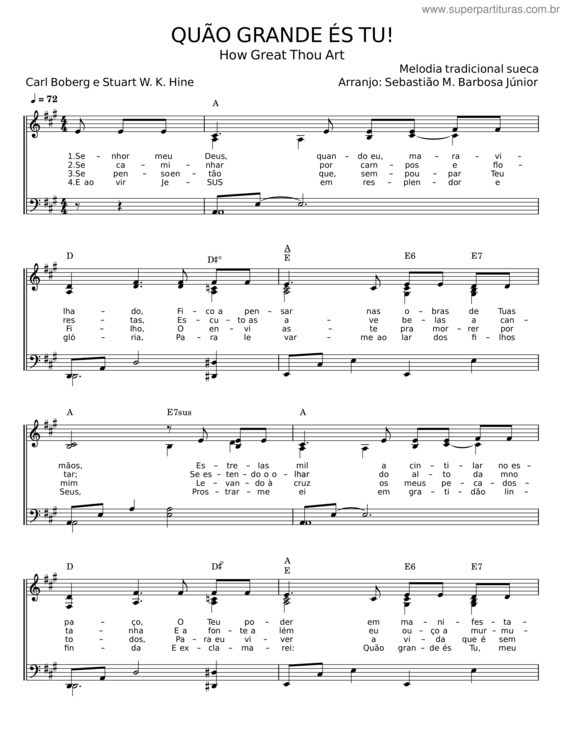 Partitura da música Quão Grande És Tu v.23
