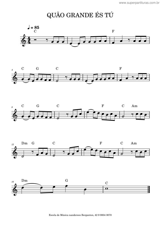 Partitura da música Quão Grande És Tú v.26