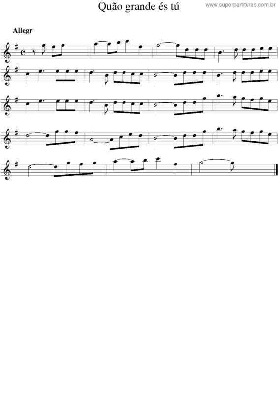 Partitura da música Quão Grande És Tu v.5