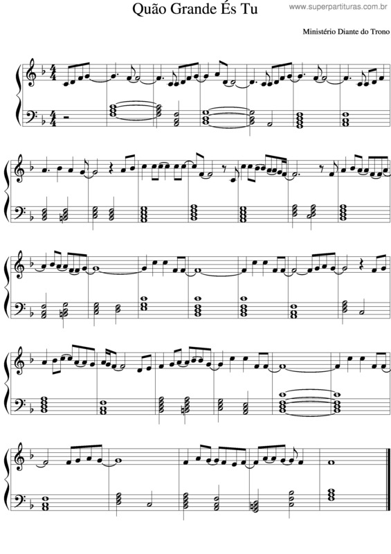 Partitura da música Quão Grande És Tu v.6