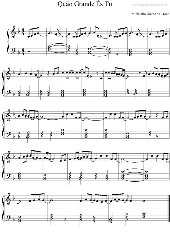 Partitura da música Quão Grande És Tu