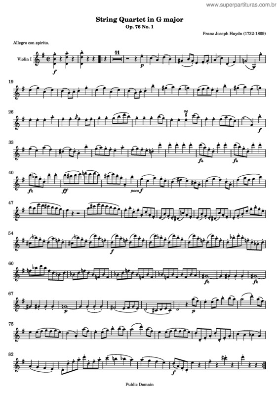 Partitura da música Quartet No. 60 v.2