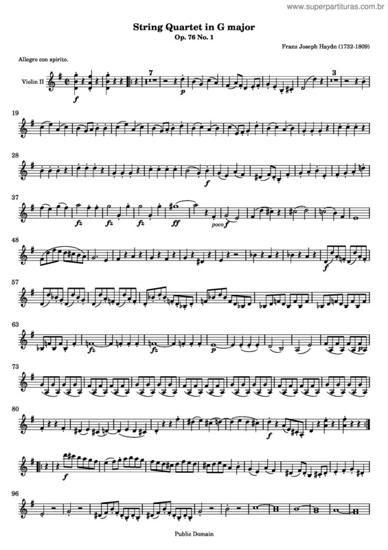 Partitura da música Quartet No. 60 v.3