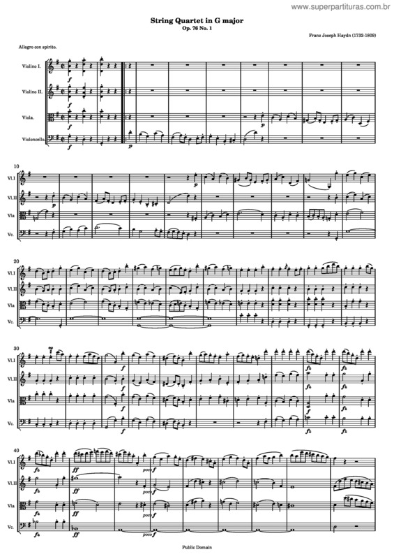Partitura da música Quartet No. 60