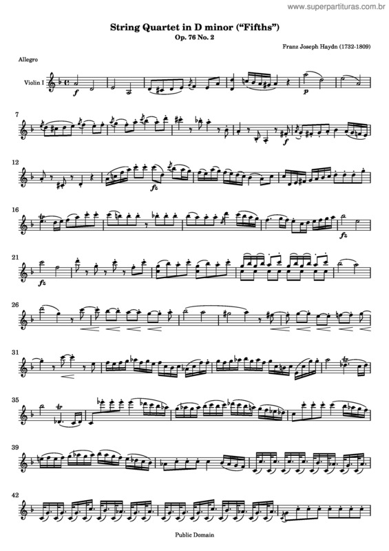 Partitura da música Quartet No. 61 v.2