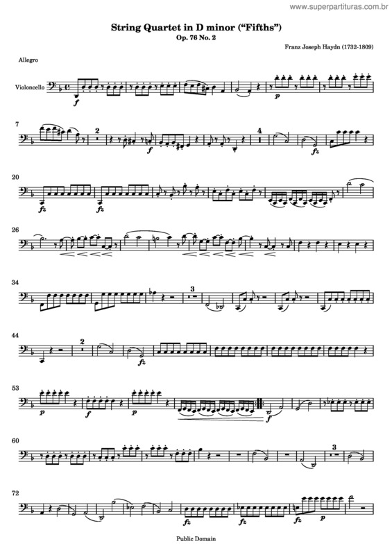 Partitura da música Quartet No. 61 v.5