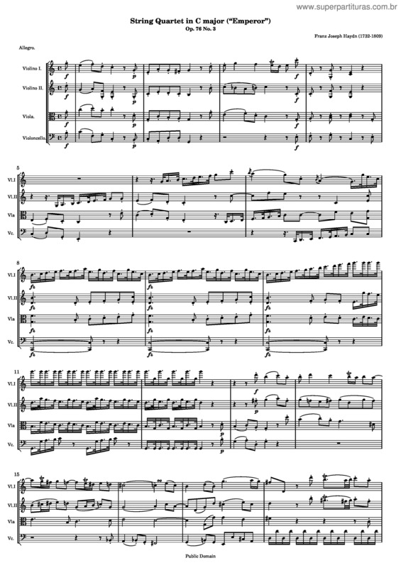 Partitura da música Quartet No. 62