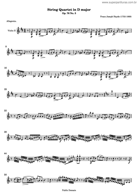Partitura da música Quartet No. 64 v.3