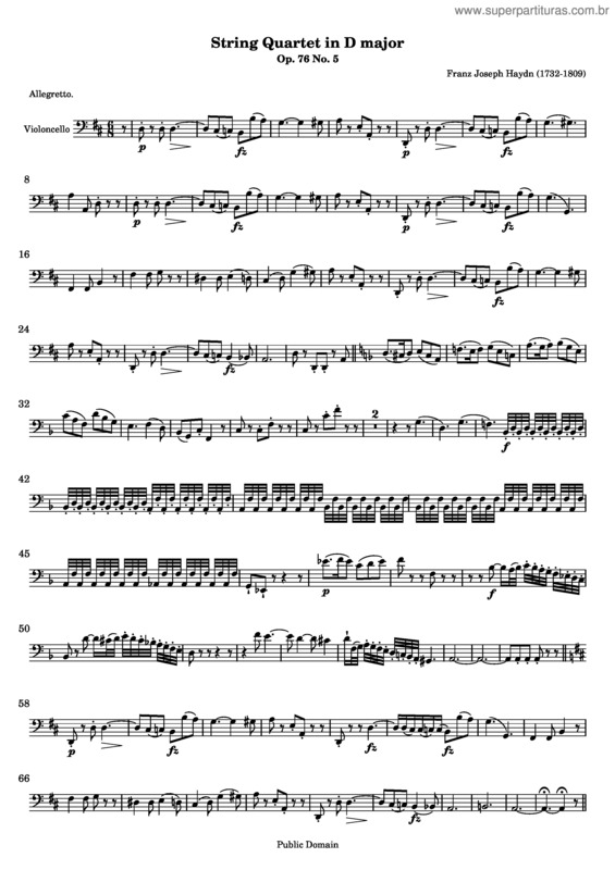 Partitura da música Quartet No. 64 v.5