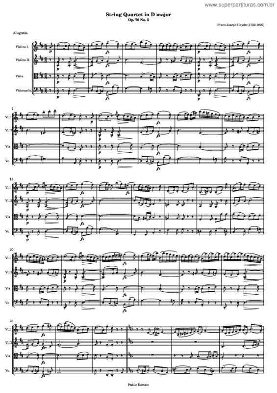 Partitura da música Quartet No. 64