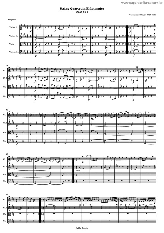 Partitura da música Quartet No. 65 v.2