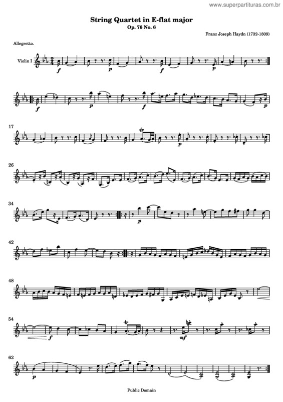 Partitura da música Quartet No. 65
