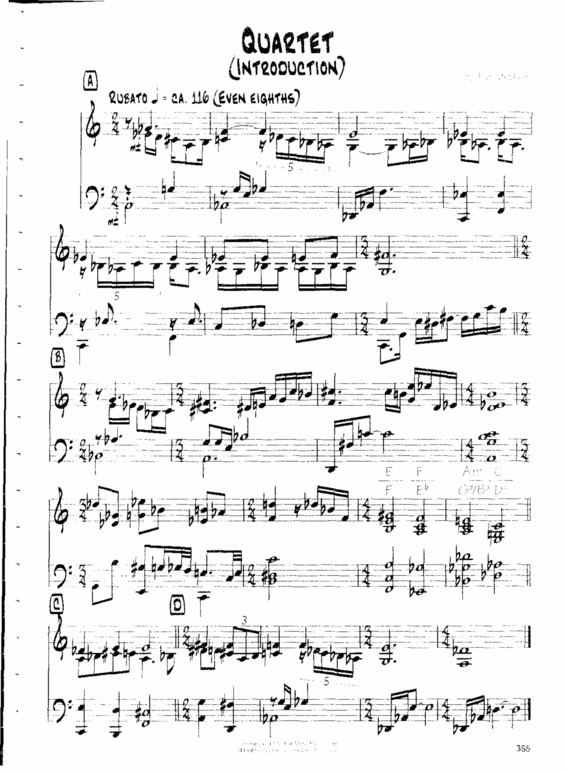 Partitura da música Quartet