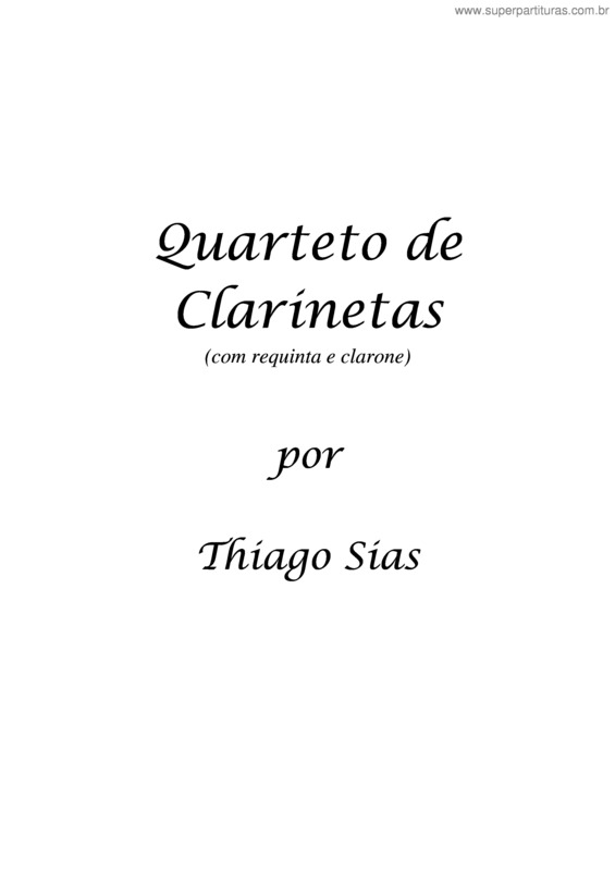 Partitura da música Quarteto de Clarinetas