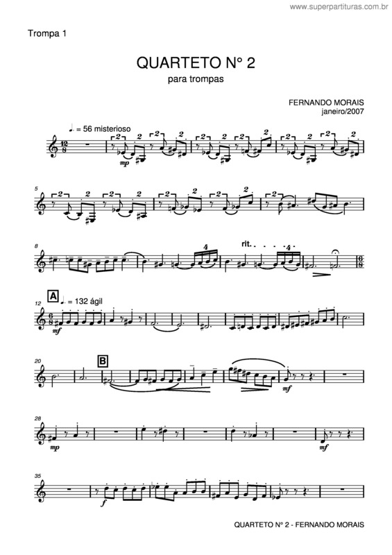 Partitura da música Quarteto nº2 v.2