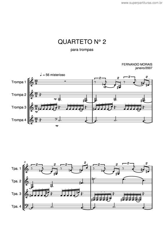 Partitura da música Quarteto nº2