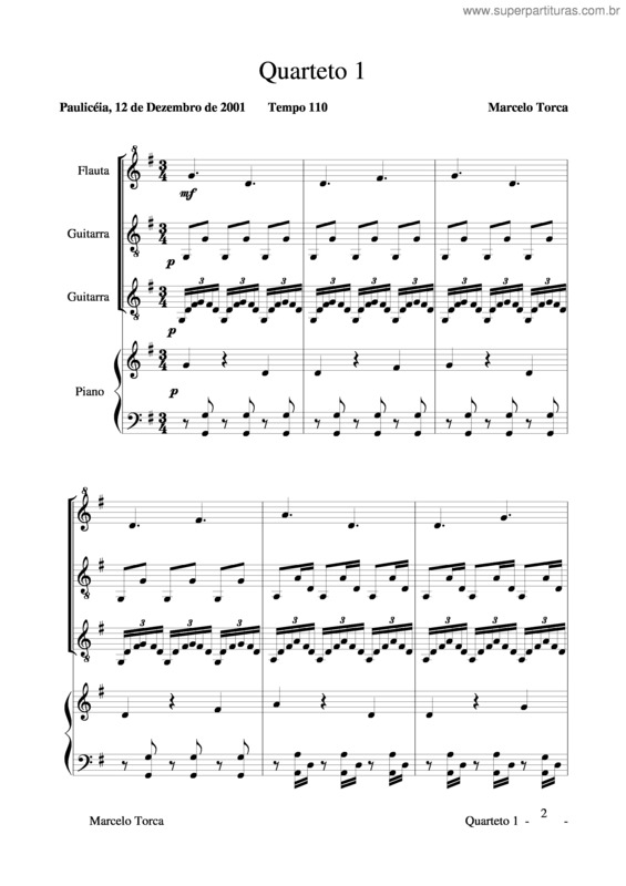 Partitura da música Quarteto v.3