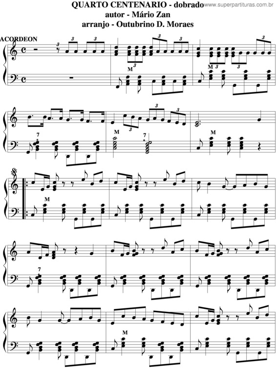 Partitura da música Quarto Centenário v.2