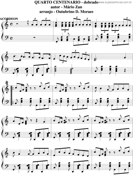 Partitura da música Quarto Centenário v.3