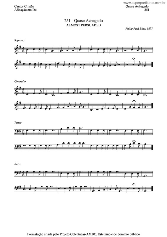 Partitura da música Quase Achegado v.2