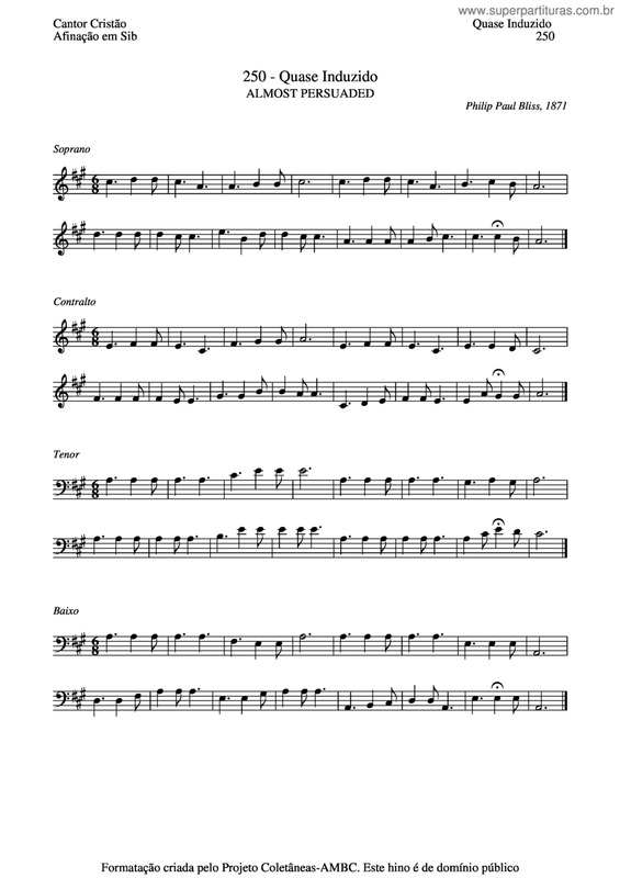 Partitura da música Quase Induzido v.3