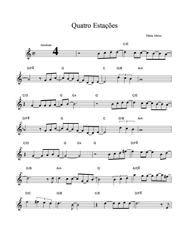 Partitura da música Quatro Estações v.3