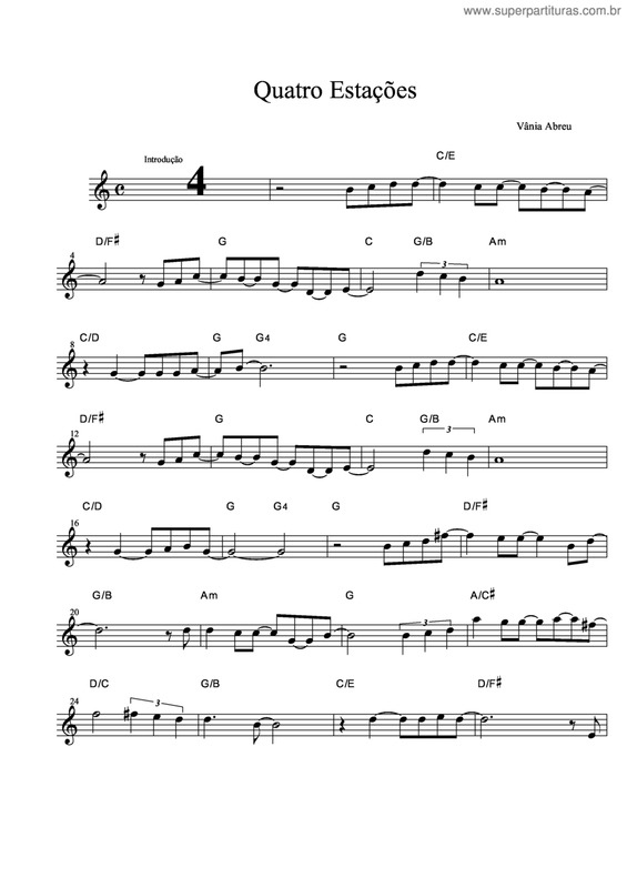 Partitura da música Quatro Estações v.4