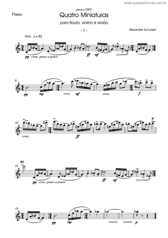 Partitura da música Quatro miniaturas v.2