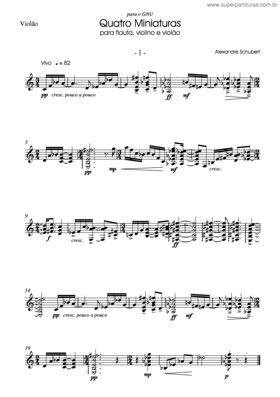 Partitura da música Quatro miniaturas v.3