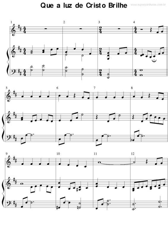 Partitura da música Que a Luz de Cristo Brilhe