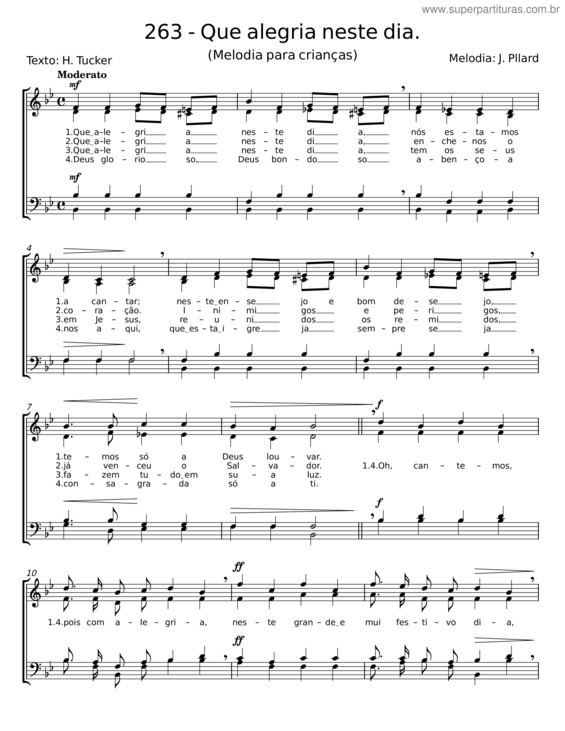 Partitura da música Que Alegria Neste Dia v.2