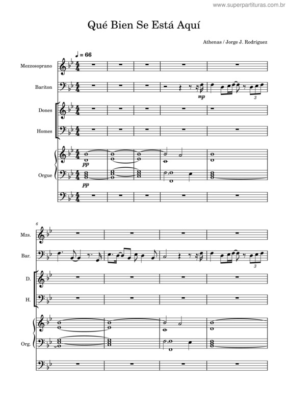 Partitura da música Qué Bien Se Está Aquí – Athenas Qué Bien Se Está Aquí
