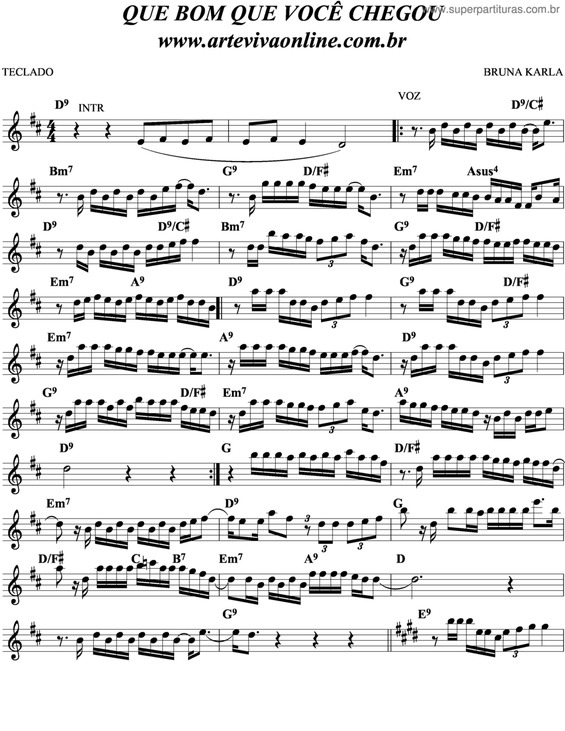 Partitura da música Que Bom Que Você Chegou v.4